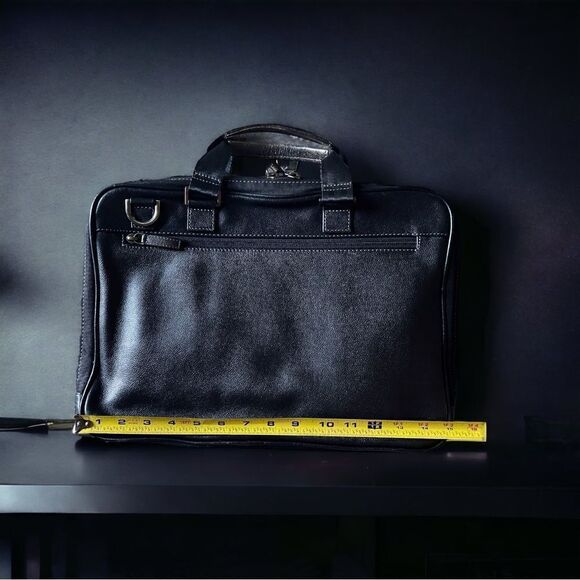 BOCONI Bags l Black l Genuine Leather l Briefcase Laptop Bag l Shoulder strap - Picture 3 of 10